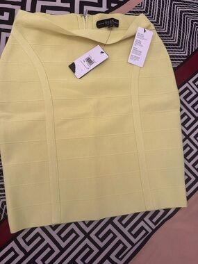 GUESS Lemon Yellow Pencil Skirt
